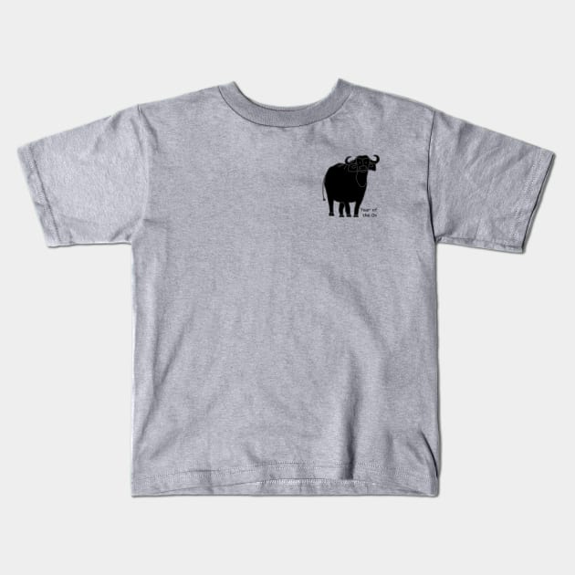 Small Year of the Ox Black Kids T-Shirt by ellenhenryart